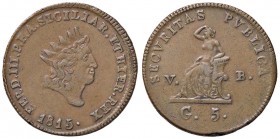 ZECCHE ITALIANE - PALERMO - Ferdinando III di Borbone (1759-1816) - 5 Grani 1815 Spahr 163; Mont. 353/356 NC CU
qSPL