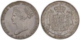 ZECCHE ITALIANE - PARMA - Maria Luigia (1815-1847) - 5 Lire 1815 Pag. 5; Mont. 115 NC AG Colpetto
BB/BB+