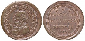 ZECCHE ITALIANE - PERUGIA - Pio VI (1775-1799) - Sampietrino 1796 CNI 6; Munt. 392 CU Riflessi rossi
SPL