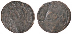 ZECCHE ITALIANE - PIOMBINO - Giovanni Battista Ludovisi (1665-1699) - Soldo 1694 CNI 10/11; MIR 375/2 RR CU
meglio di MB