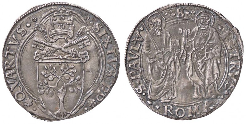 ZECCHE ITALIANE - ROMA - Sisto IV (1471-1484) - Grosso CNI 78; Munt. 19 R (AG g....