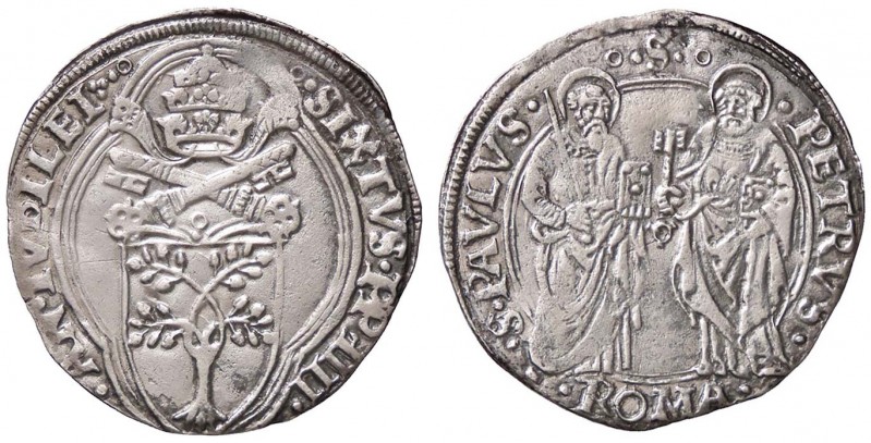 ZECCHE ITALIANE - ROMA - Sisto IV (1471-1484) - Grosso Ser. 24; Munt. 21 R (AG g...
