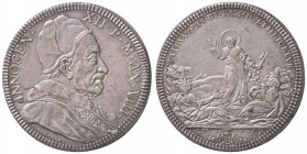 ZECCHE ITALIANE - ROMA - Innocenzo XII (1691-1700) - Piastra 1698 A. VIII CNI 111; Munt. 19 (AG g. 32,04) Lieve screpolatura al R/ - Bella patina di a...