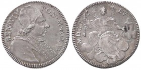 ZECCHE ITALIANE - ROMA - Benedetto XIV (1740-1758) - Quinto di scudo 1755 A. XV CNI 329; Munt. 51c AG
BB+