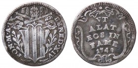 ZECCHE ITALIANE - ROMA - Benedetto XIV (1740-1758) - Grosso 1748 A. IX CNI 236; Munt. 137 AG
qBB
