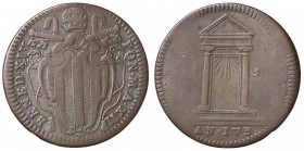 ZECCHE ITALIANE - ROMA - Benedetto XIV (1740-1758) - Mezzo baiocco 1750 A. XII CNI 290; Munt. 205b R CU Anacronismo
MB