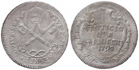 ZECCHE ITALIANE - ROMA - Pio VI (1775-1799) - 25 Baiocchi 1795 A. XXI CNI 282; Munt. 66a MI
BB+