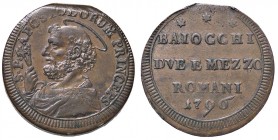 ZECCHE ITALIANE - ROMA - Pio VI (1775-1799) - Sampietrino 1796 CNI 308; Munt. 100 CU
qSPL
