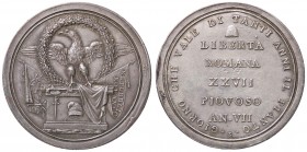 ZECCHE ITALIANE - ROMA - Repubblica Romana (1798-1799) - Scudo 1799 Pag. 4; Mont. 4 RR (AG g. 35,32)LIBERTA'ROMANA XXVII PIOVOSO AN VII
SPL/qSPL