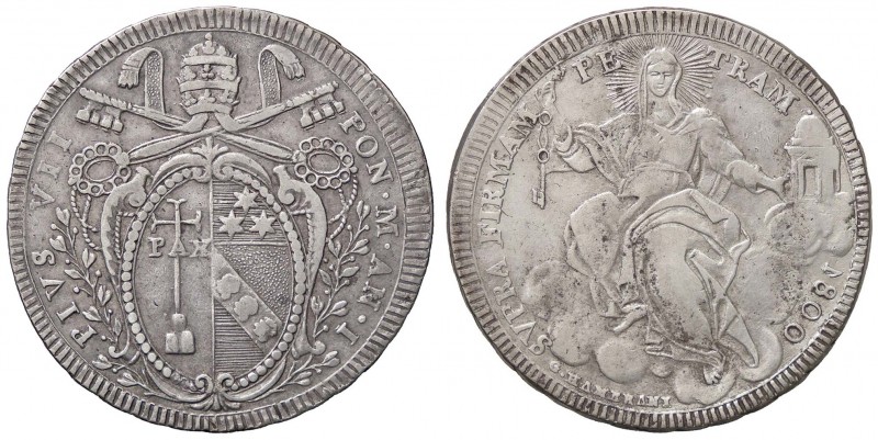 ZECCHE ITALIANE - ROMA - Pio VII (1800-1823) - Scudo 1800 A. I Pag. 59; Mont. 24...