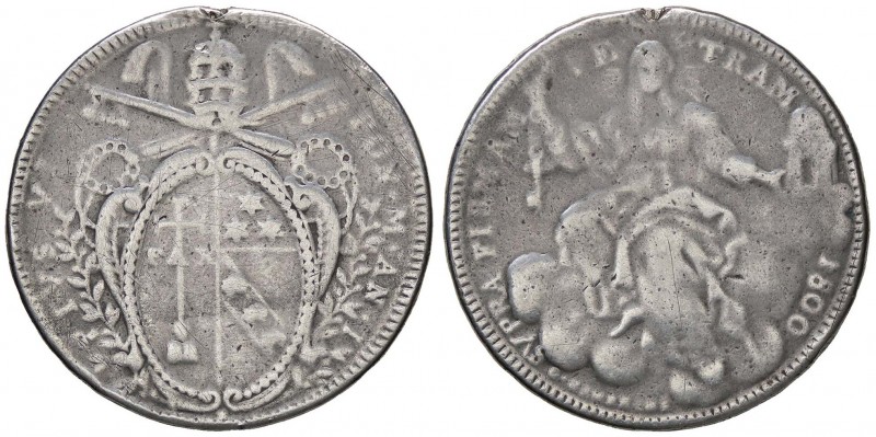 ZECCHE ITALIANE - ROMA - Pio VII (1800-1823) - Scudo 1800 A. I Pag. 59; Mont. 24...