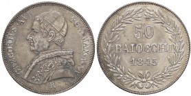 ZECCHE ITALIANE - ROMA - Gregorio XVI (1831-1846) - 50 Baiocchi 1845 A. XV Pag. 222; Mont. 104 R AG
SPL