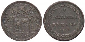 ZECCHE ITALIANE - ROMA - Gregorio XVI (1831-1846) - Quattrino 1831 A. I Munt. 20, Gig. 214 R CU Entrambi gli 1 della data sono rovesciati
BB