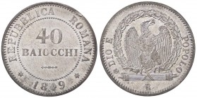 ZECCHE ITALIANE - ROMA - Repubblica Romana (1848-1849) - 40 Baiocchi 1849 Pag. 339; Mont. 59 R MI
SPL
