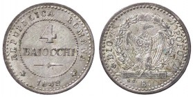 ZECCHE ITALIANE - ROMA - Repubblica Romana (1848-1849) - 4 Baiocchi 1849 Pag. 342; Mont. 62 MI
SPL