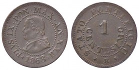 ZECCHE ITALIANE - ROMA - Pio IX (1866-1870) - Centesimo 1868 A. XXII Pag. 610; Mont. 419 RRRR CU
BB-SPL