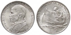 ZECCHE ITALIANE - ROMA - Pio XII (1939-1958) - 5 Lire 1940 Pag. 755; Mont. 558 AG
FDC