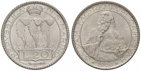 ZECCHE ITALIANE - SAN MARINO - Vecchia monetazione - 20 Lire 1936 Pag. 346; Mont. 25 R AG Delicata patina
FDC