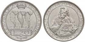 ZECCHE ITALIANE - SAN MARINO - Vecchia monetazione - 20 Lire 1938 Pag. 348; Mont. 27 RR AG
FDC
