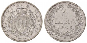 ZECCHE ITALIANE - SAN MARINO - Vecchia monetazione - Lira 1898 Pag. 367; Mont. 4 R AG
SPL+/SPL