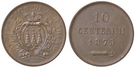 ZECCHE ITALIANE - SAN MARINO - Vecchia monetazione - 10 Centesimi 1875 Pag. 370; Mont. 7 CU
SPL