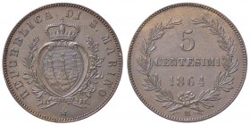 ZECCHE ITALIANE - SAN MARINO - Vecchia monetazione - 5 Centesimi 1864 M Pag. 377; Mont. 10 R CU
qSPL