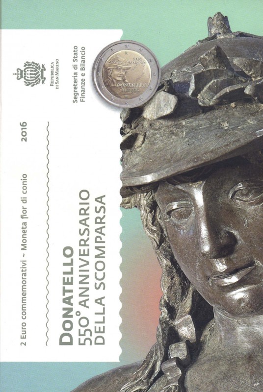 ZECCHE ITALIANE - SAN MARINO - Monetazione Euro - 2 Euro 2016 - Donatello NI In ...