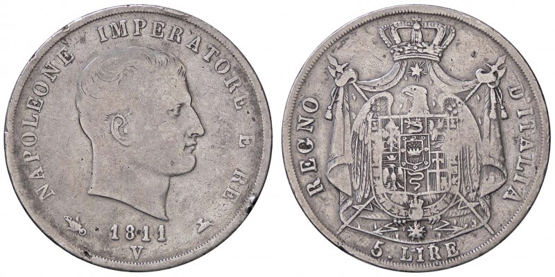 ZECCHE ITALIANE - VENEZIA - Napoleone I, Re d'Italia (1805-1814) - 5 Lire 1811 P...