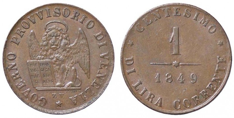 ZECCHE ITALIANE - VENEZIA - Governo Provvisorio (1848-1849) - Centesimo 1849 Pag...