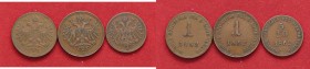 ZECCHE ITALIANE - VENEZIA - Francesco Giuseppe I d'Asburgo-Lorena (1848-1866) - Soldo 1862 A e B CU Assieme a 1/2 soldo 1862 - Lotto di 3 monete
MB÷B...