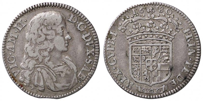 SAVOIA - Vittorio Amedeo II (secondo periodo, 1680-1730) - Lira 1680 MIR 862a RR...