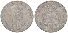 SAVOIA - Carlo Emanuele III (1730-1773) - Quarto di scudo 1765 Mont. 201 AG
BB+