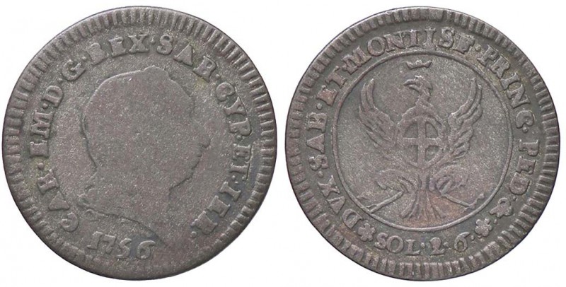 SAVOIA - Carlo Emanuele III (1730-1773) - 2,6 Soldi 1756 Mont. 218 MI
MB-BB