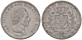 SAVOIA - Carlo Felice (1821-1831) - 5 Lire 1827 G Pag. 72; Mont. 64 AG
qBB/BB+