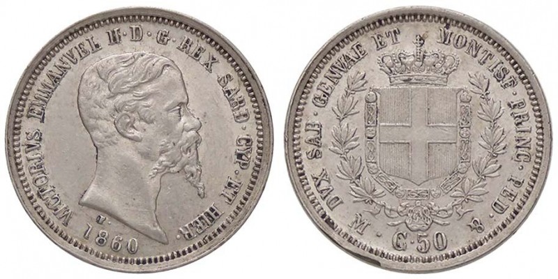 SAVOIA - Vittorio Emanuele II (1849-1861) - 50 Centesimi 1860 M Pag. 427; Mont. ...