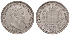 SAVOIA - Vittorio Emanuele II (1849-1861) - 50 Centesimi 1860 M Pag. 427; Mont. 102 AG Imperfezione al bordo del R/ a ore 7
qFDC