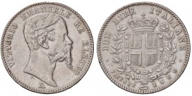 SAVOIA - Vittorio Emanuele II Re eletto (1859-1861) - 2 Lire 1860 F Pag. 436; Mont. 112 R AG Graffio al R/
MB-BB