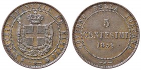 SAVOIA - Vittorio Emanuele II Re eletto (1859-1861) - 5 Centesimi 1859 BI Pag. 445; Mont. 123 CU
BB+