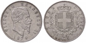 SAVOIA - Vittorio Emanuele II Re d'Italia (1861-1878) - 5 Lire 1870 R Pag. 491; Mont. 173 R AG
BB+