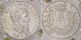SAVOIA - Vittorio Emanuele II Re d'Italia (1861-1878) - 5 Lire 1876 R Pag. 501; Mont. 188 AG Ex Inasta 63, lotto 4575 - Sigillata Loris Zanirato
bell...