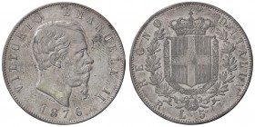 SAVOIA - Vittorio Emanuele II Re d'Italia (1861-1878) - 5 Lire 1876 R Pag. 501; Mont. 188 AG
qSPL/SPL