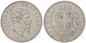 SAVOIA - Vittorio Emanuele II Re d'Italia (1861-1878) - 5 Lire 1877 R Pag. 502; Mont. 189 AG
BB
