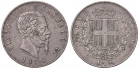 SAVOIA - Vittorio Emanuele II Re d'Italia (1861-1878) - 5 Lire 1878 R Pag. 503; Mont. 191 AG
BB/BB+