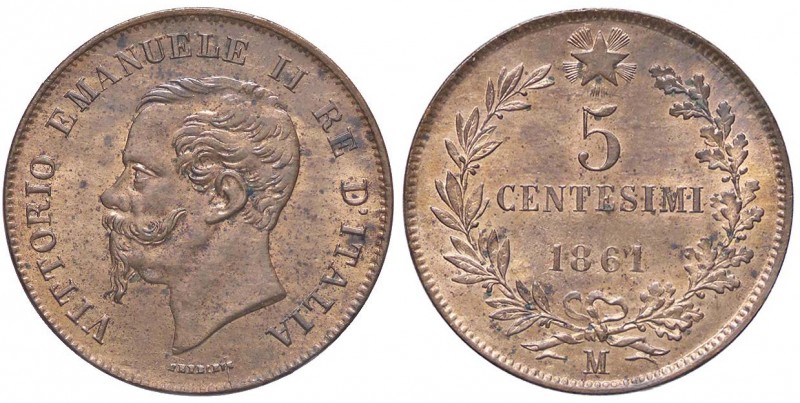 SAVOIA - Vittorio Emanuele II Re d'Italia (1861-1878) - 5 Centesimi 1861 M Pag. ...