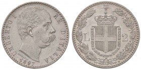 SAVOIA - Umberto I (1878-1900) - 2 Lire 1897 Pag. 598; Mont. 43 AG Abilmente lavata
SPL-FDC
