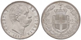 SAVOIA - Umberto I (1878-1900) - 2 Lire 1897 Pag. 598; Mont. 43 AG Abilmente lavata
SPL+
