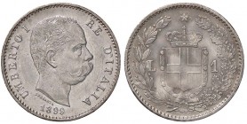SAVOIA - Umberto I (1878-1900) - Lira 1899 Pag. 606; Mont. 52 AG Ossidazioni al R/
qFDC/SPL+