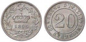SAVOIA - Umberto I (1878-1900) - 20 Centesimi 1895 R Pag. 612; Mont. 59 R NI
qFDC