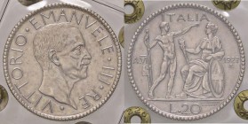 SAVOIA - Vittorio Emanuele III (1900-1943) - 20 Lire 1927 A VI Littore Pag. 672; Mont. 65 AG Sigillata Lucio Raponi
SPL-FDC
