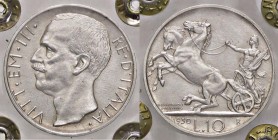 SAVOIA - Vittorio Emanuele III (1900-1943) - 10 Lire 1930 Biga Pag. 695; Mont. 95 R AG Sigillata Massimo Ronchi
qFDC